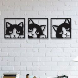 картина из металла котики